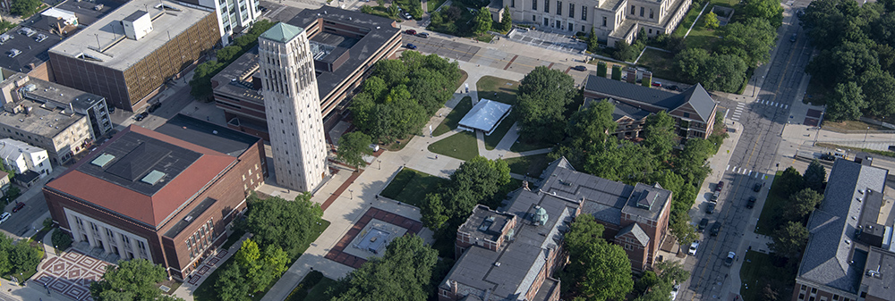 aerial of university of michigan campus